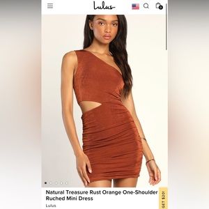 Lulus Natural Treasure Rust Orange One Shoulder Dress